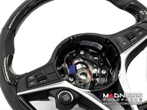 Alfa Romeo Giulia Steering Wheel Trim - Carbon Fiber - Thumb Grip Cover Set - Pre '20 Models